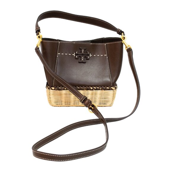 Tory Burch McGraw Wicker Small Hobo Handbag - Picture 1 of 7